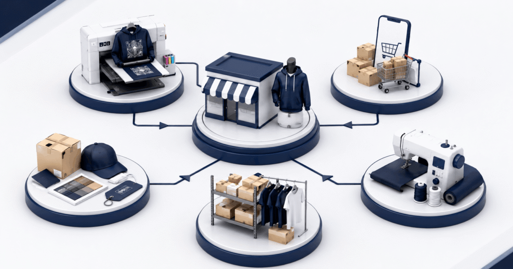 Compare different business models before launching your fashion store.